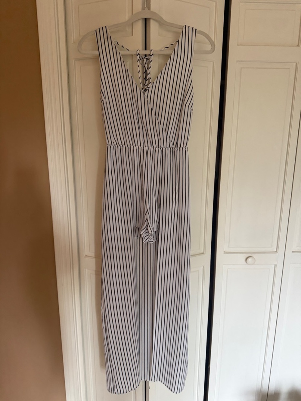 Purple Snow White and Black Striped Jumpsuit